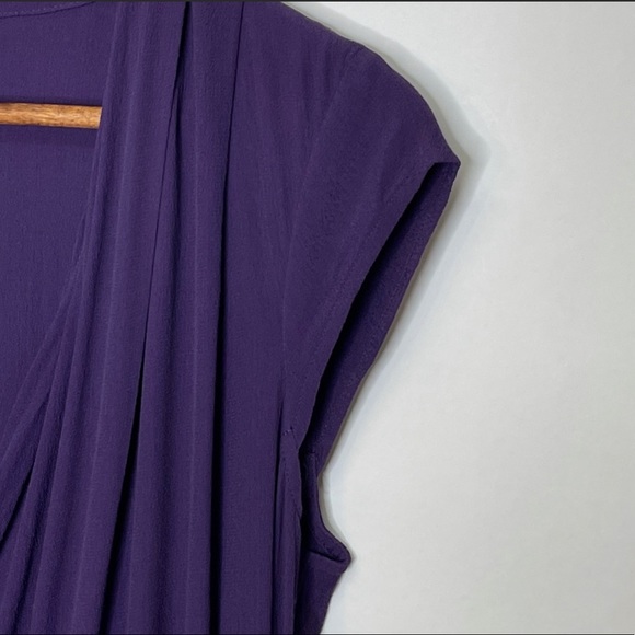 Anthropologie Maeve Purple Faux Wrap Midi Dress Small without the belt - Picture 5 of 10